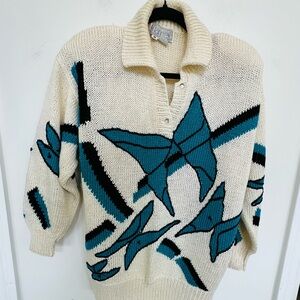 Nannell Hand Knit Sweater- Butterfly- RARE! Sz M